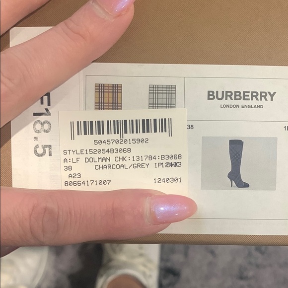 Burberry Black and Gray Patterned Boots - Picture 10 of 15